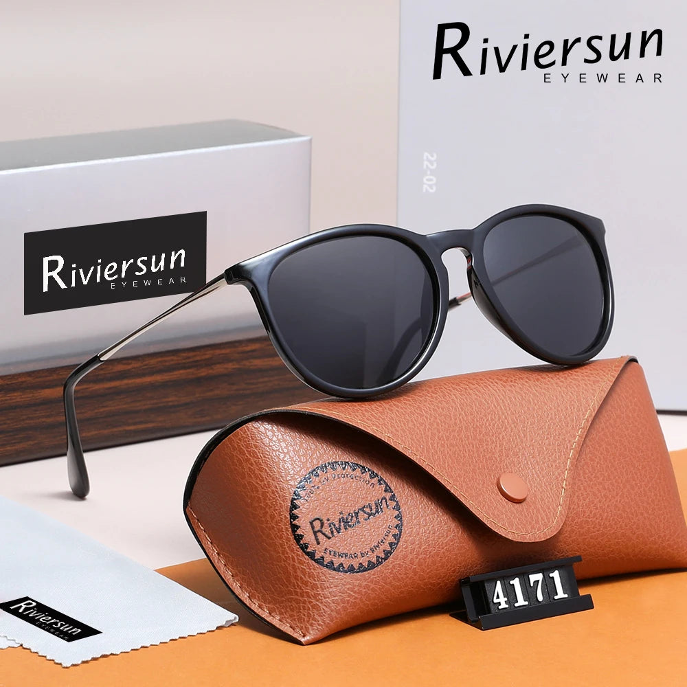 RIVIERSUN Gafas de Sol Cat Eye Polarizadas para Mujer | UV400 | Marco de Aleación | Modelo S28