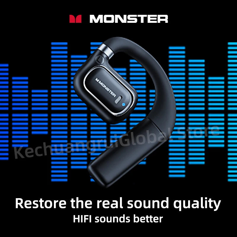 Monster XKO01 - Auriculares TWS Bluetooth 5.3 | 28h Batería | ENC | Ear Hook