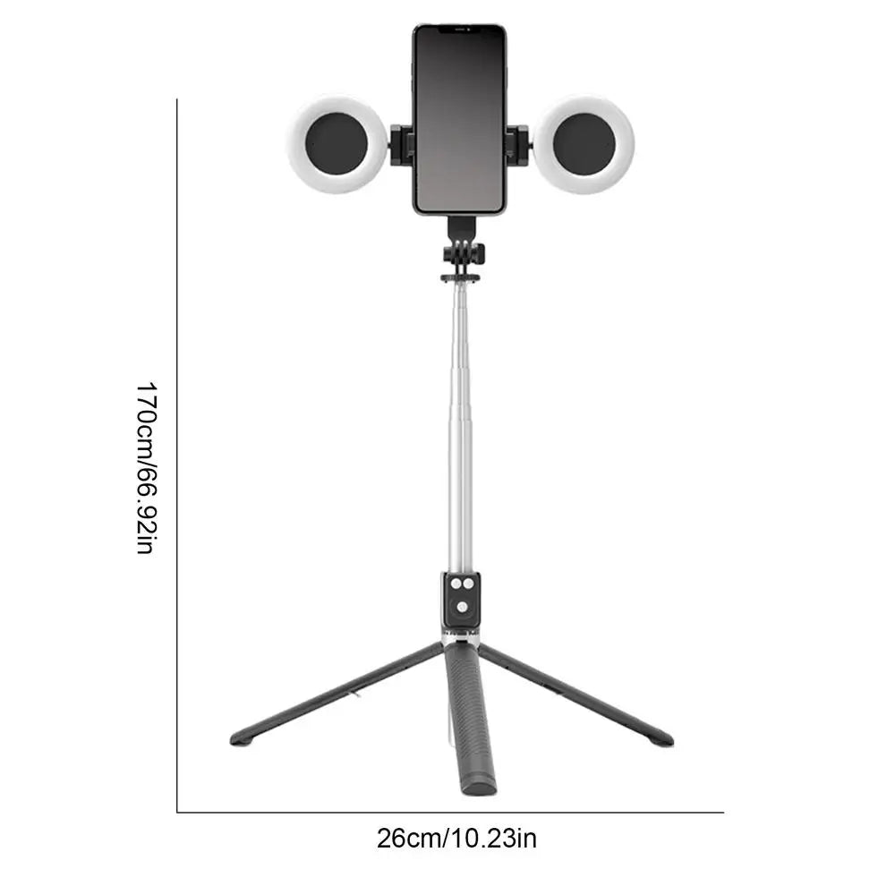 Rondaful Selfie Stick Tripod | Dual Fill Lights, Up to 170 cm | Trípode para Móvil