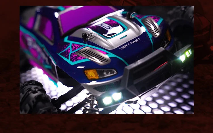 RC Monster Truck 4WD Brushless — 75km/h Off-Road 1/16 Scale | LED Headlights & Metal Parts