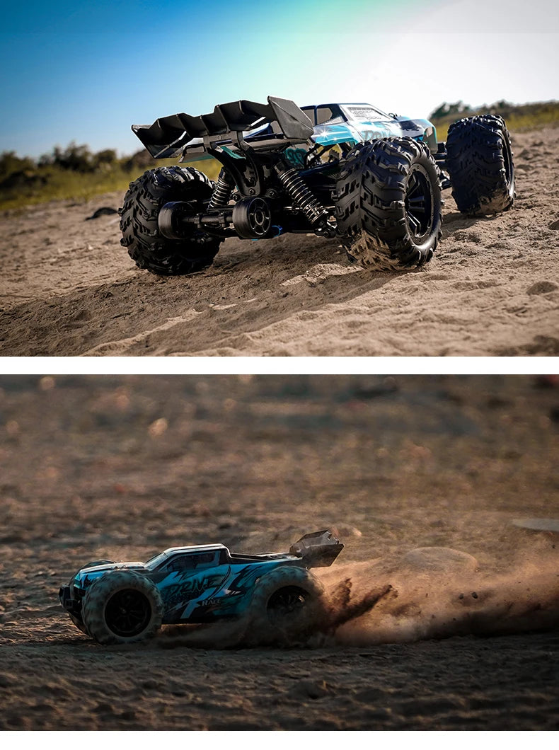 RC Monster Truck 4WD Brushless — 75km/h Off-Road 1/16 Scale | LED Headlights & Metal Parts
