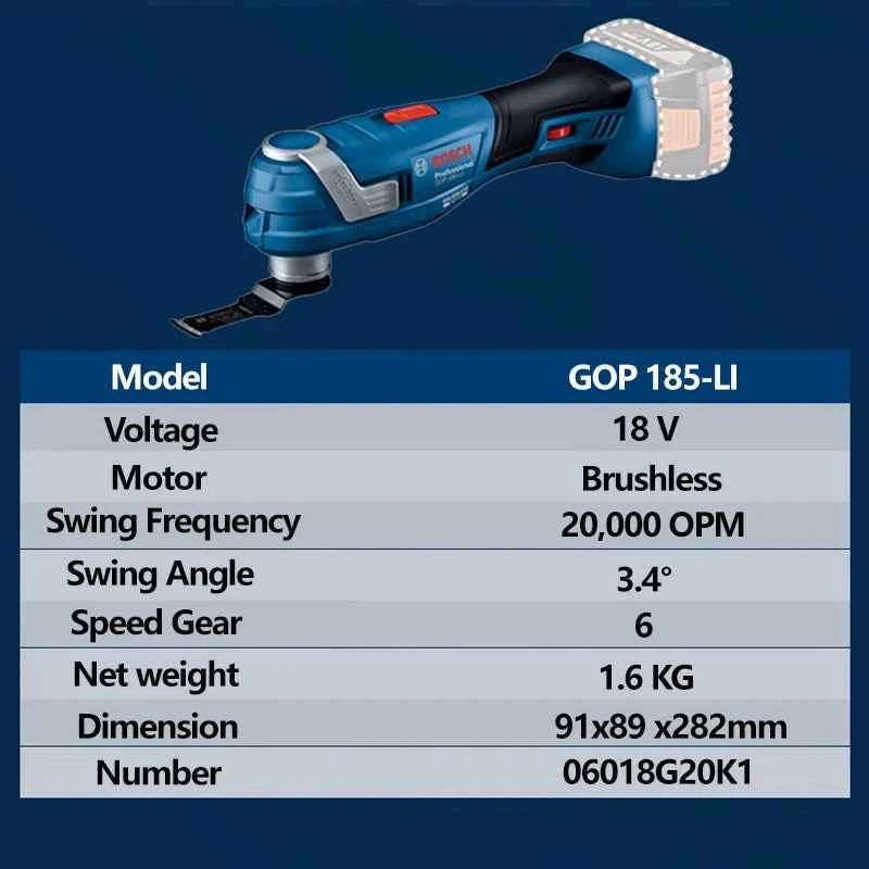 Bosch GOP 185-Li | 18V Brushless Cordless Oscillating Multi-Tool