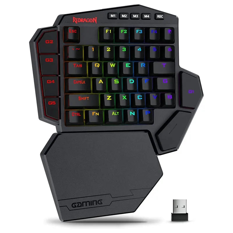 Teclado Gaming Una Mano Redragon K585 DITI | 42 Teclas | 2.4GHz Inalámbrico | RGB | 7 Macros | Hot-Swap | Redragon K585 DITI One-Handed Wireless Gaming Keypad 42 Keys 2.4GHz RGB 7 Macros Hot-Swap