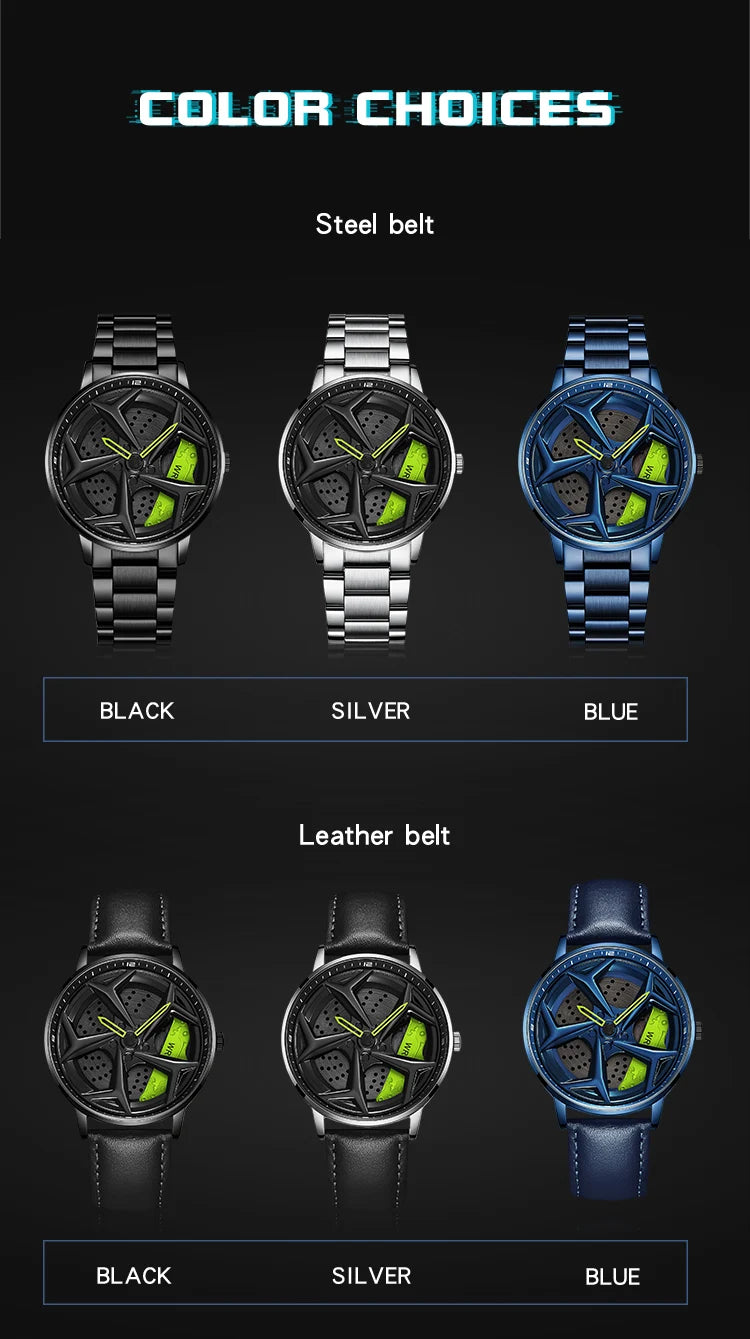 SANDA 1087 Men's Sports Quartz Watch | 360° Rotating Dial | Chronograph | Leather & Steel | Waterproof