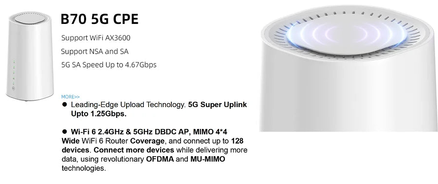 Router 5G AX3600 WiFi 6 | SIM & eSIM | CPE Indoor | Mesh | 5G/4G/3G | Hotspot Inalámbrico | VoLTE