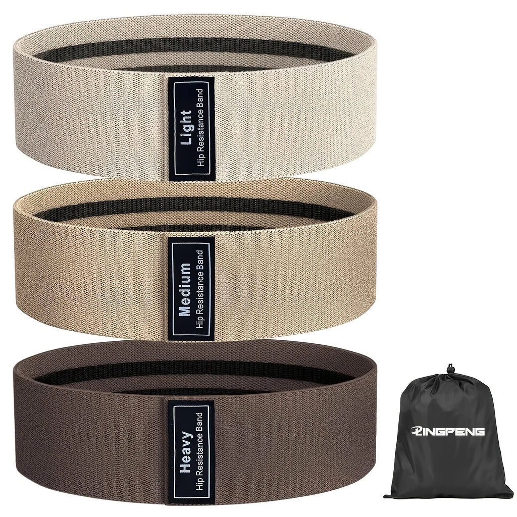 LINGPENG | Bandas de Resistencia Glúteos y Piernas | Set 3 Niveles, Tela Antideslizante, Yoga Gym