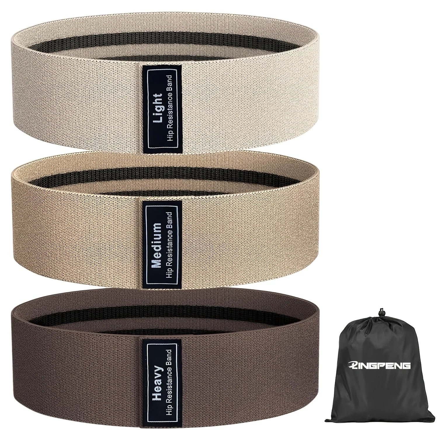 LINGPENG | Bandas de Resistencia Glúteos y Piernas | Set 3 Niveles, Tela Antideslizante, Yoga Gym