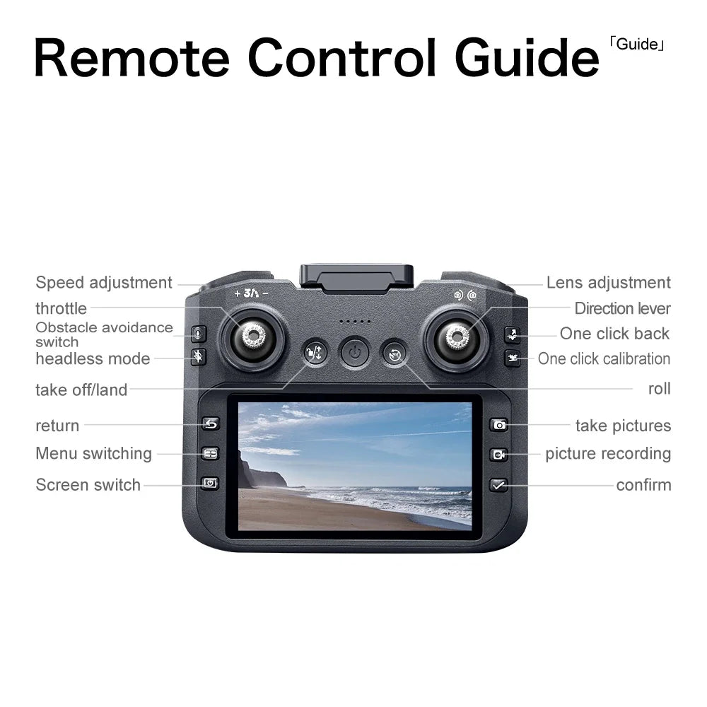 Dron Lenovo GT8 Cámara Dual 8K HD – Motor Brushless, WiFi FPV 5G, Pantalla 4.3", Plegable, Cuadricóptero