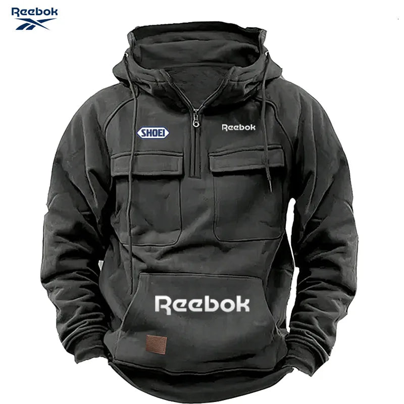 Reebok Men's Pullover Hoodie | Thick Polyester Knit | Autumn & Winter