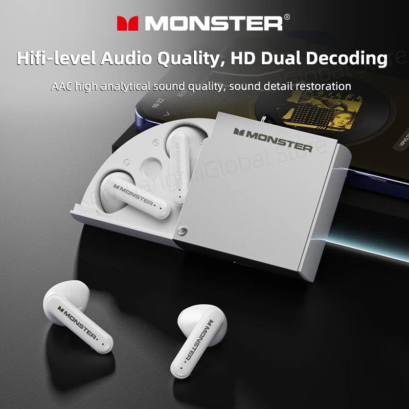 Monster XKT17 - Auriculares TWS Bluetooth 5.3 con ANC | HiFi | Gaming y Deportes