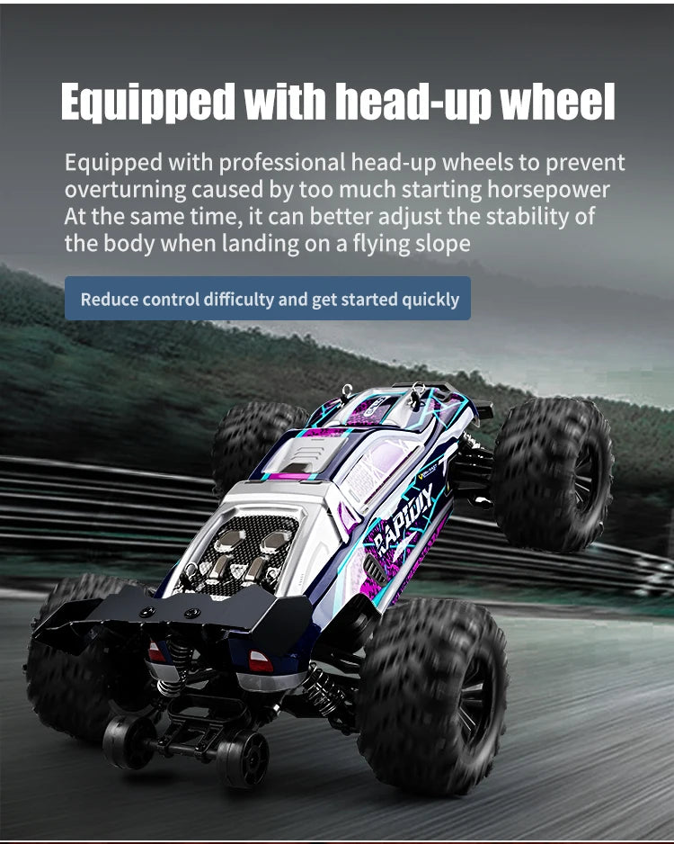 RC Monster Truck 4WD Brushless — 75km/h Off-Road 1/16 Scale | LED Headlights & Metal Parts