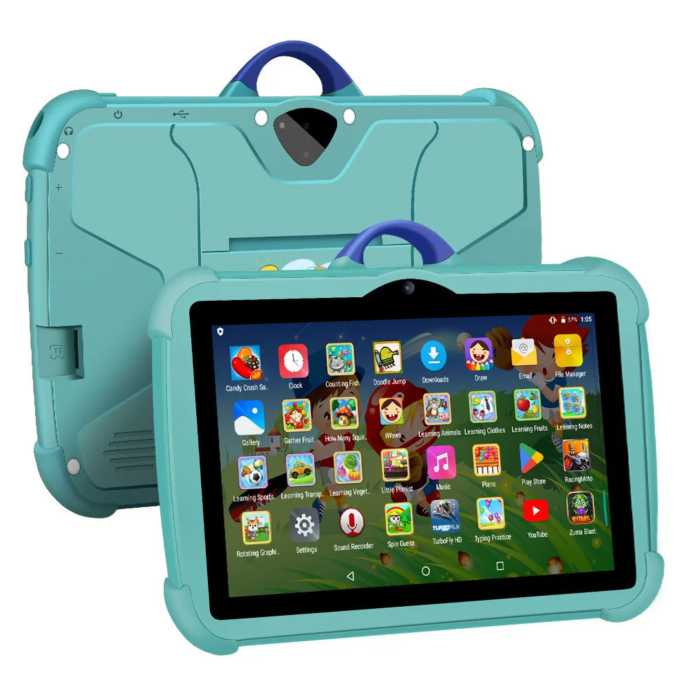 Tablet Infantil BDF 7" | Android 13 | 4GB RAM + 64GB | Quad-Core | WiFi | 4000mAh | Verde, Rosa, Naranja, Azul