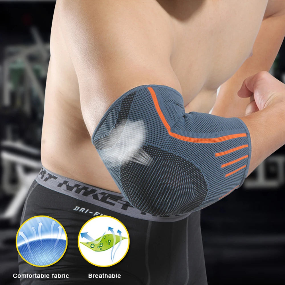 Elbow Compression Sleeve & Support Brace | Nylon/Spandex | Sports, Tennis, Golf & Gym | S-XL