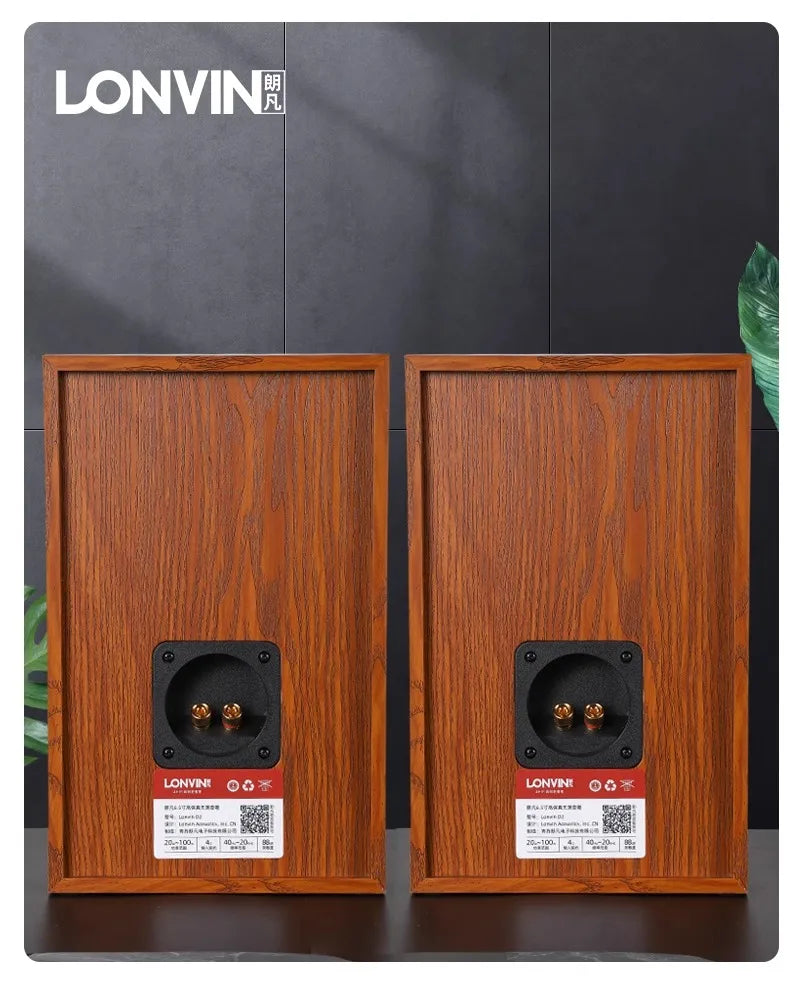 LONVIN D2/D3 | Bocinas Pasivas HIFI 6.5" | 2 Vías, Silk Dome Tweeter, Madera MDF
