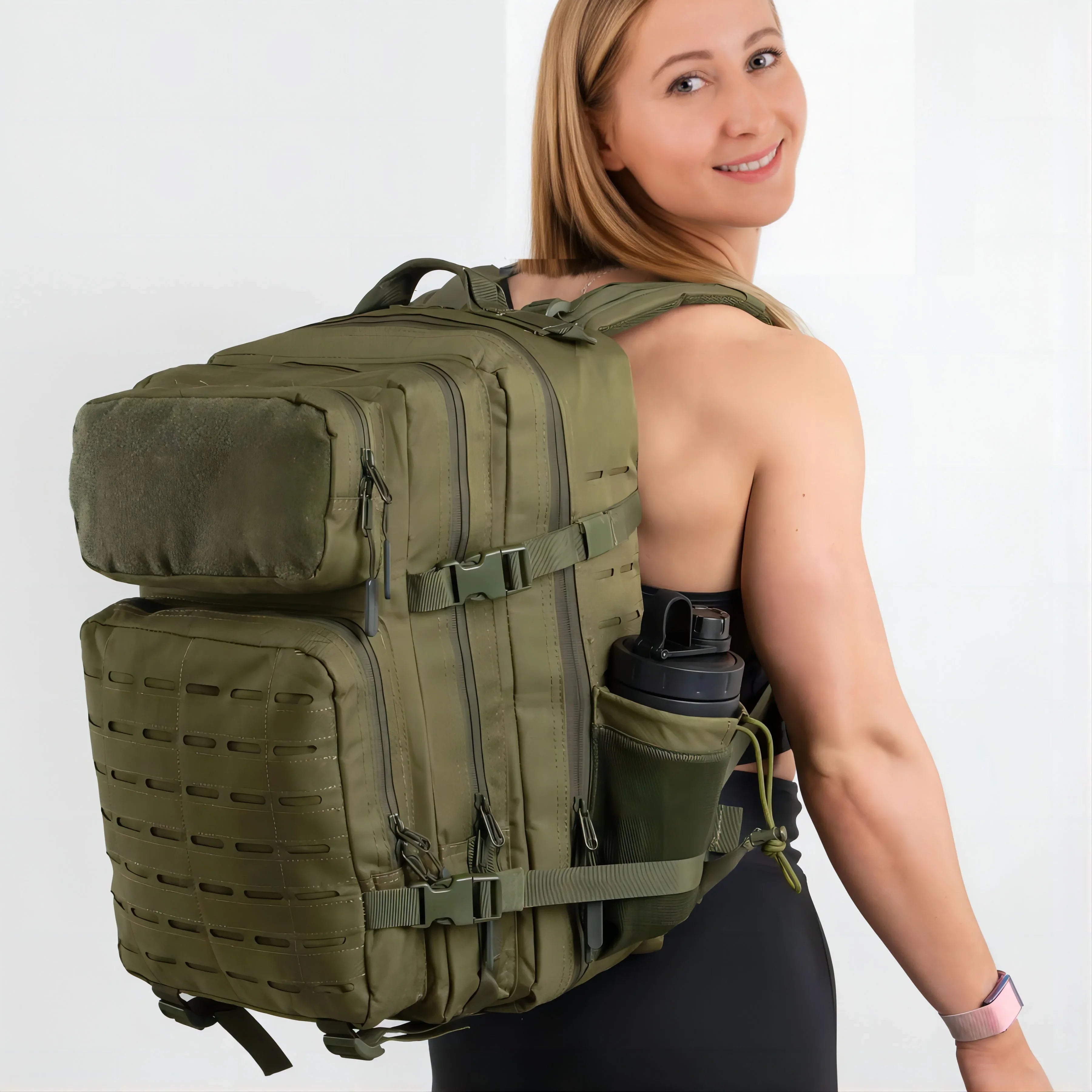 Waterproof Backpack 25L/50L | Gym, Hiking, Travel & Laptop Bag | Dual Bottle Holders | 12 Colors