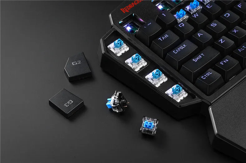 Teclado Gaming Una Mano Redragon K585 DITI | 42 Teclas | 2.4GHz Inalámbrico | RGB | 7 Macros | Hot-Swap | Redragon K585 DITI One-Handed Wireless Gaming Keypad 42 Keys 2.4GHz RGB 7 Macros Hot-Swap