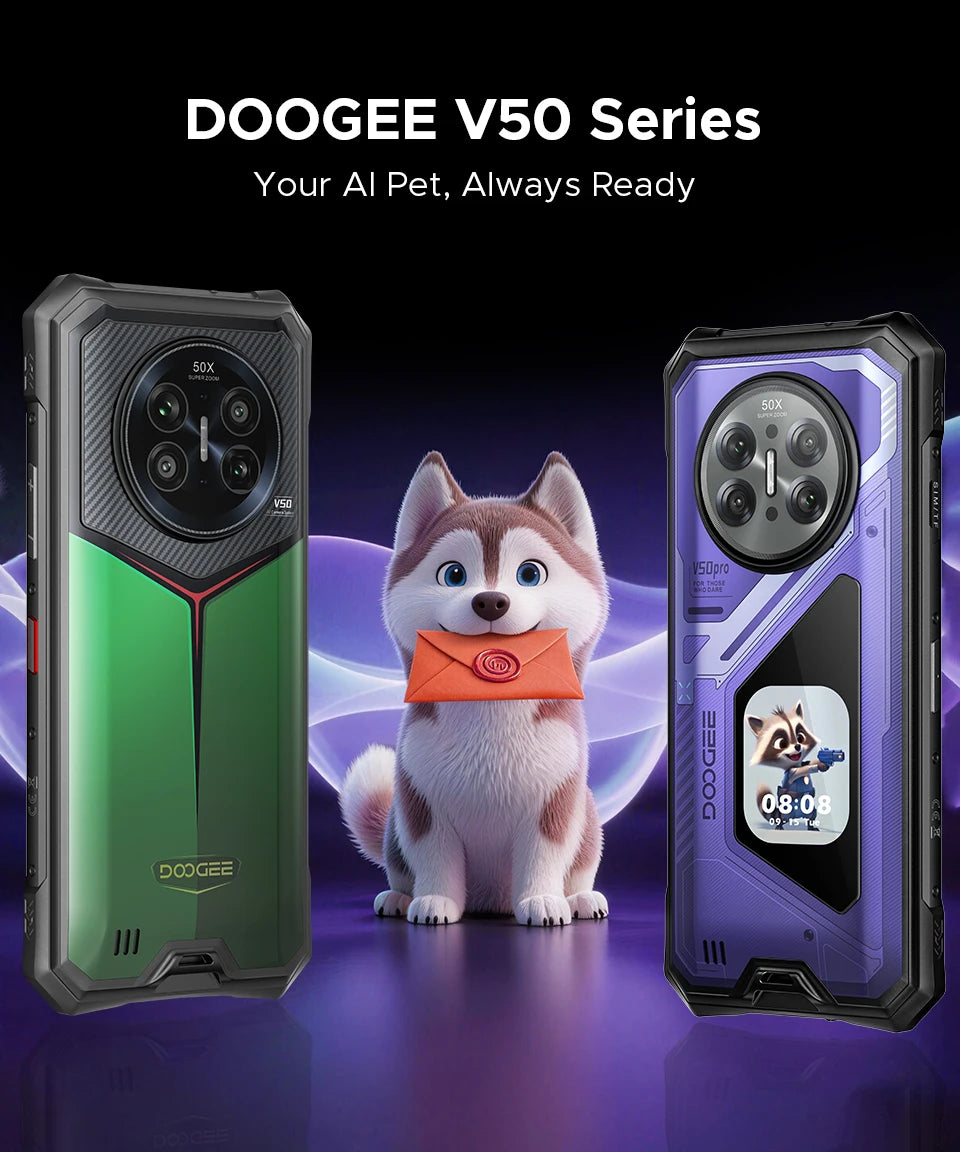 DOOGEE V50 Pro | Rugged Phone 5G | Dimensity 8300 | 200MP | 11000mAh | 1TB | Android 16 | NFC | IP68/IP69K