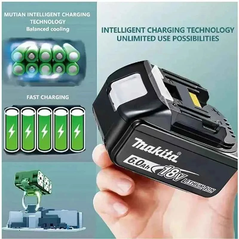 Makita-Compatible 18V Batteries & Charger | 3Ah/6Ah | DDF487
