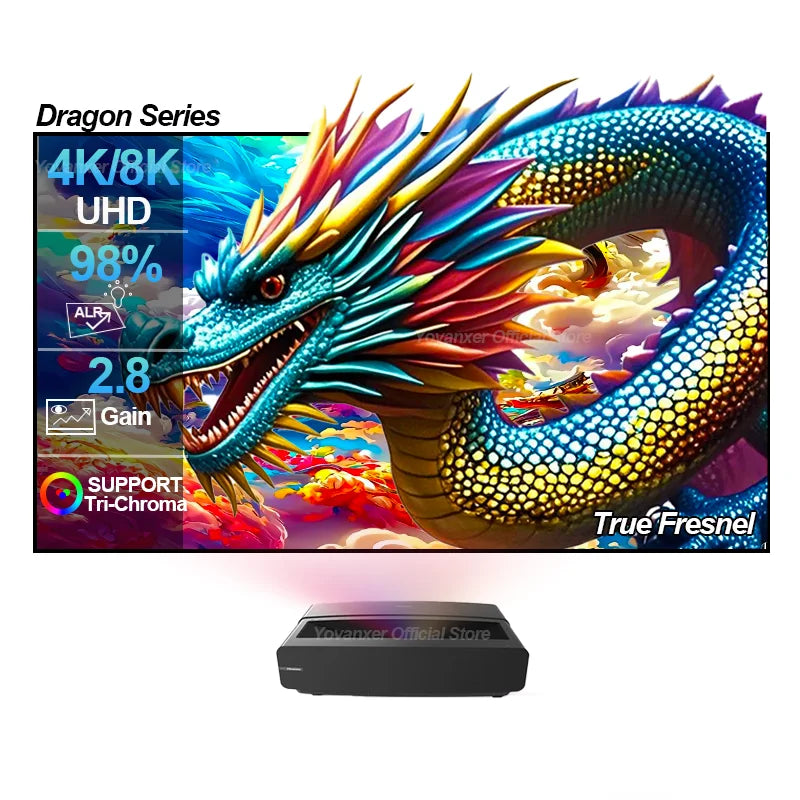 Yovanxer Dragon Series Fresnel 5.0 Pro | Pantalla ALR UST 60-120" | Gain 2.8 | 98% ALR | altson.shop
