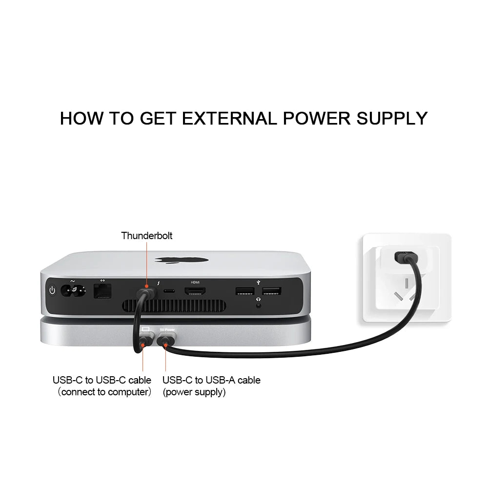 Qwiizlab UH25 Pro USB-C Hub for Mac Mini M1/M2 | 10 Ports | NVMe + SATA SSD | 10Gbps | SD/TF