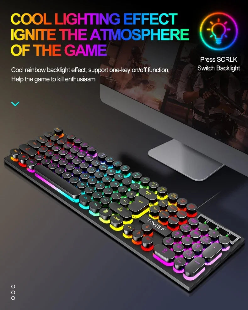 Teclado Mecánico Gaming 104 Teclas | USB | RGB Multicolor | Switch Negro | PC/Laptop | Full-Size RGB Mechanical Gaming Keyboard 104 Keys USB Black Switch PC Laptop