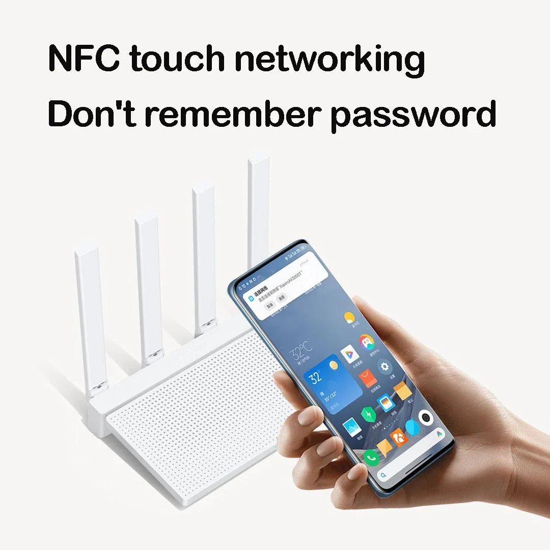 Xiaomi Router AX3000T WiFi 6 Mesh | Dual WAN | NFC | 3000Mbps | Qualcomm CPU | MiWiFi ROM