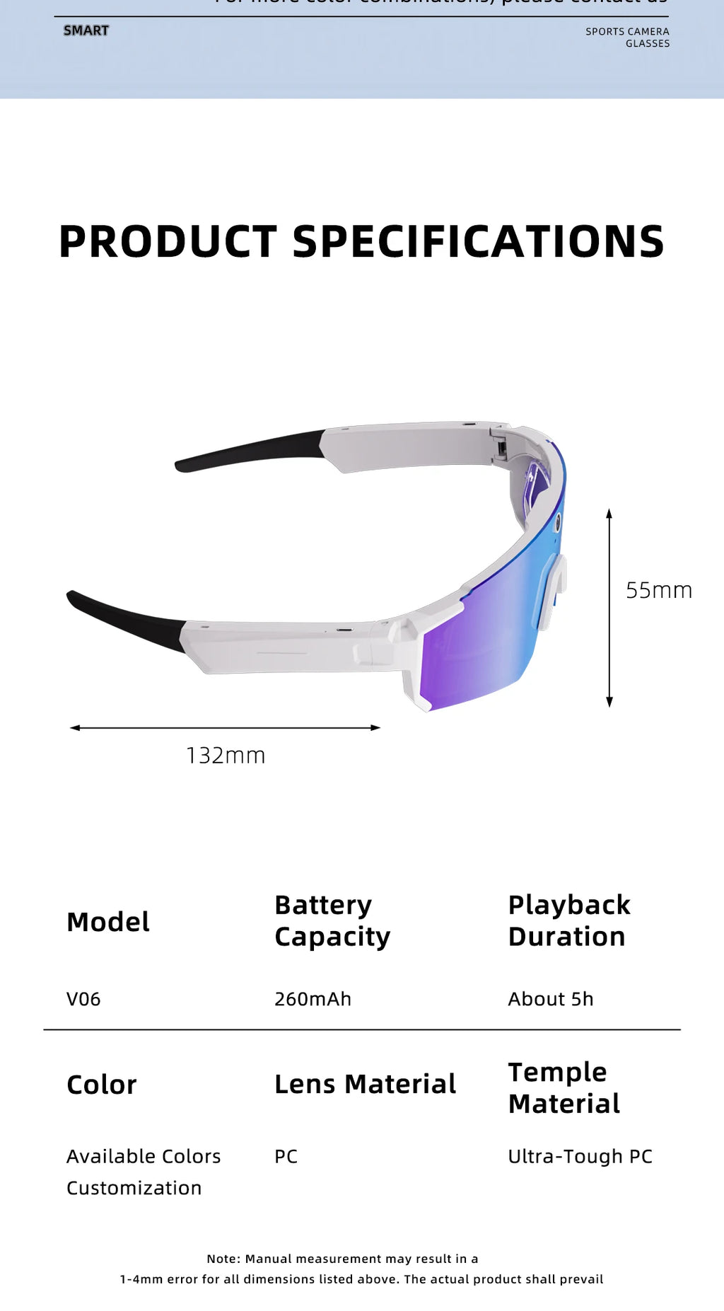 Lentes Deportivos Inteligentes con Cámara IA | 8MP, Bluetooth, Resistentes al Agua