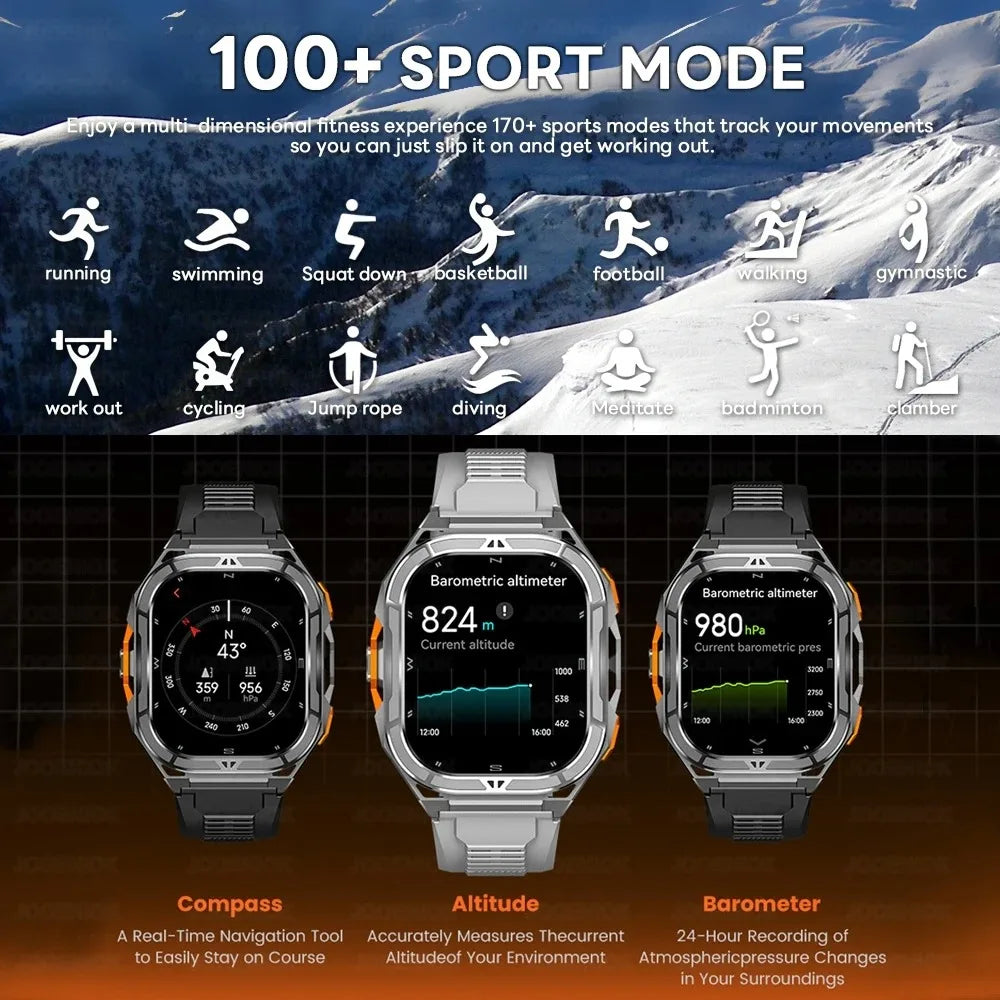 Smartwatch GPS 2025 | AMOLED 1.96" 410×502 | Bluetooth 5.3 | 5ATM | Brújula | 530mAh | Android & iOS | Reloj Inteligente GPS 2025 | AMOLED 1.96" | Bluetooth 5.3 | 5ATM | Brújula | 530mAh