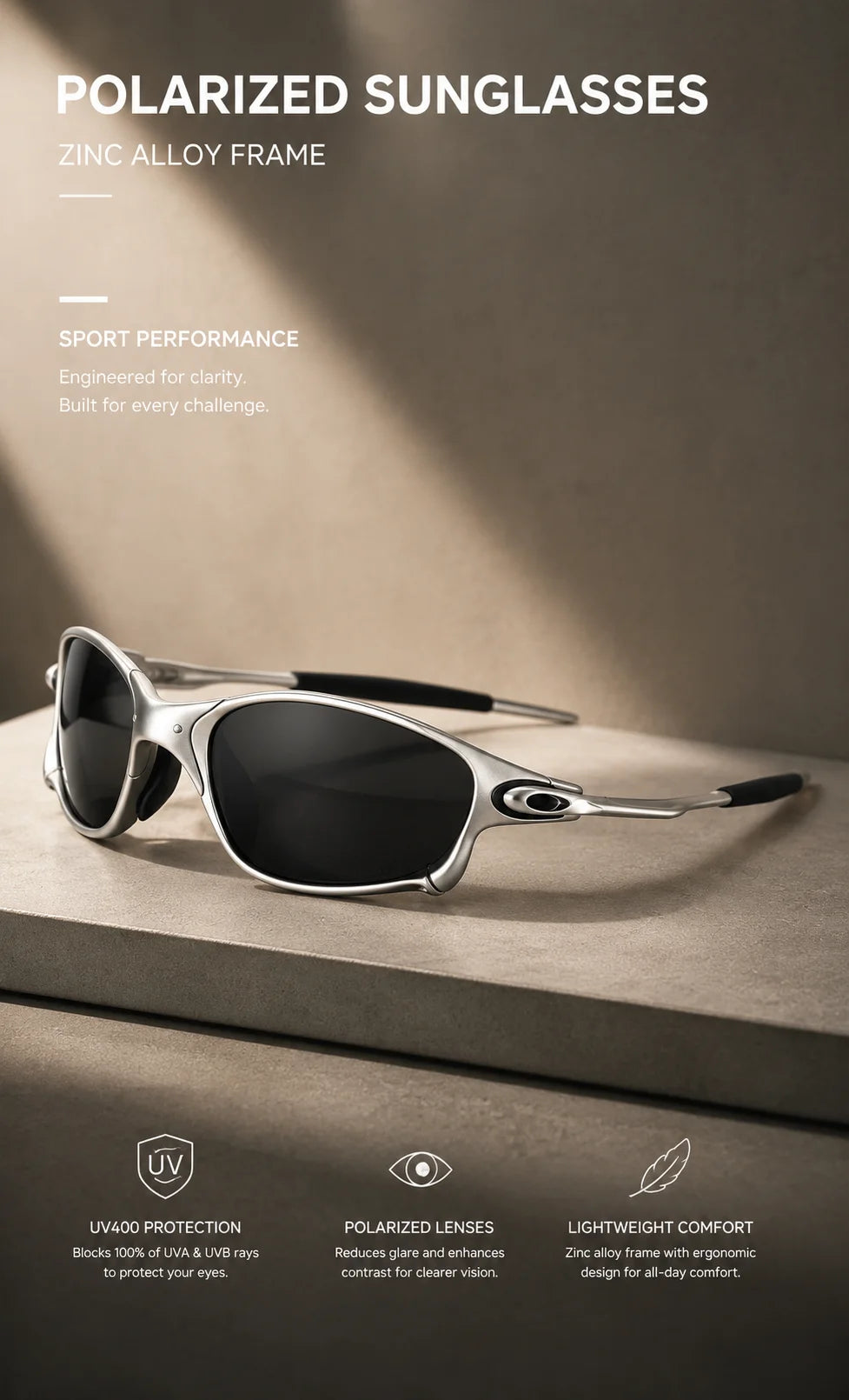 HONKAN.WZ Gafas de Sol Polarizadas UV400 | Marco de Aleación | Ciclismo y Outdoor