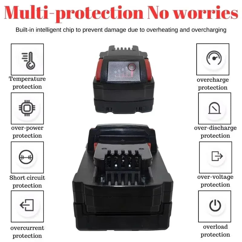 Milwaukee-Compatible M18 18V | 5Ah 6Ah 9Ah Batteries and Charger Kits
