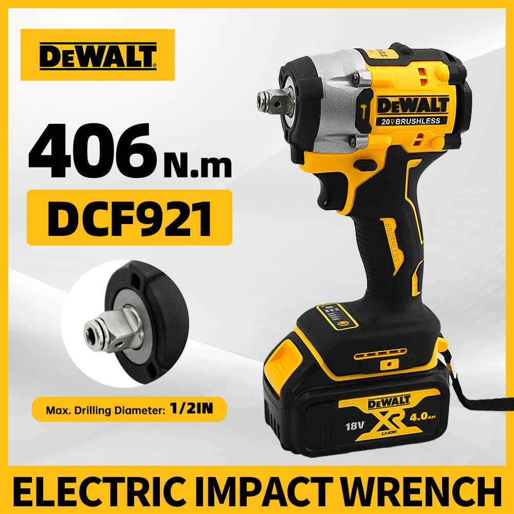 DEWALT-Compatible DCF921 | 20V Brushless Impact Wrench | LED Light