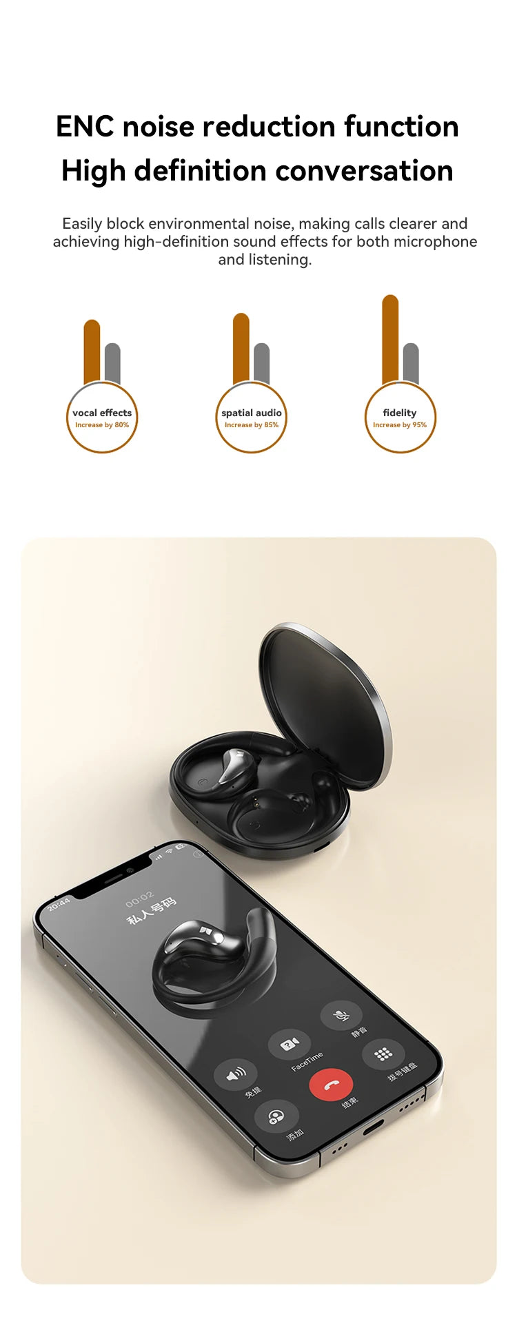 Monster Open Ear - Auriculares Inalámbricos Bluetooth 6.0 | ENC | Deportes y Gaming