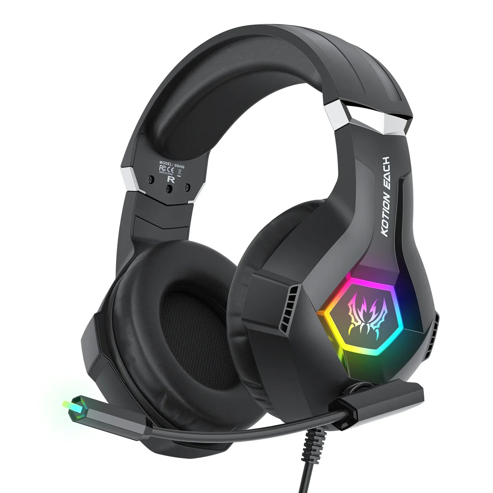 Audífonos Gaming GGBEE GS450 | USB + 3.5mm | RGB | Micrófono 360° | PC/PS4/PS5/Xbox | GGBEE GS450 Gaming Headset USB 3.5mm RGB 360° Mic PC PS4 PS5 Xbox