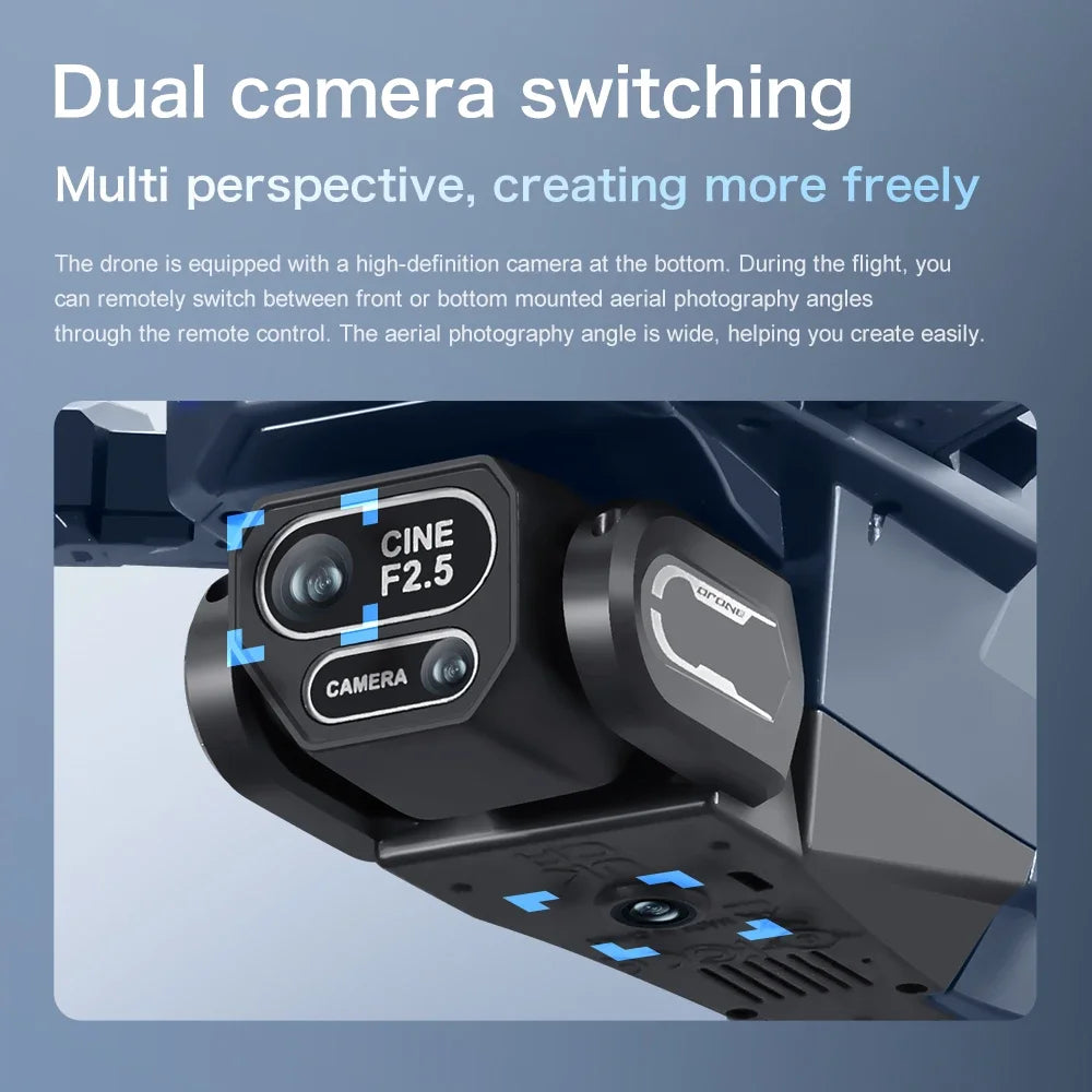Dron Lenovo GT8 Cámara Dual 8K HD – Motor Brushless, WiFi FPV 5G, Pantalla 4.3", Plegable, Cuadricóptero