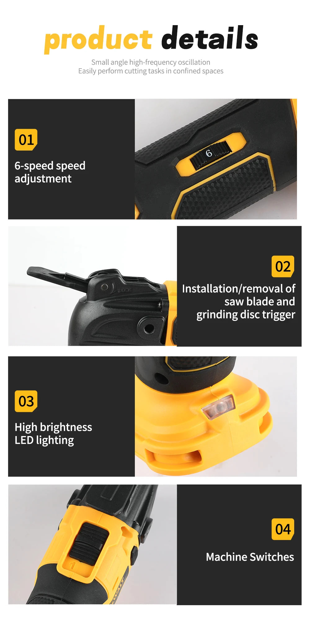 DEWALT-Compatible DCS375 | 20V Brushless Oscillating Multi-Tool