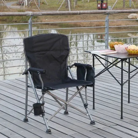Large Folding Camping Chair | Steel Frame & PU Armrests / Silla plegable