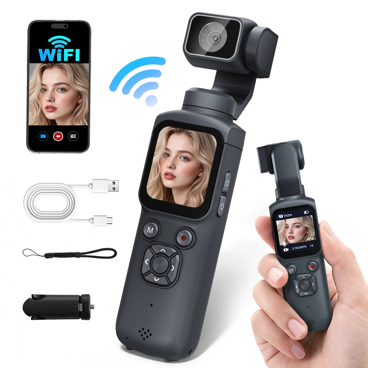 4K Pocket Vlog Camera | WiFi & Touchscreen