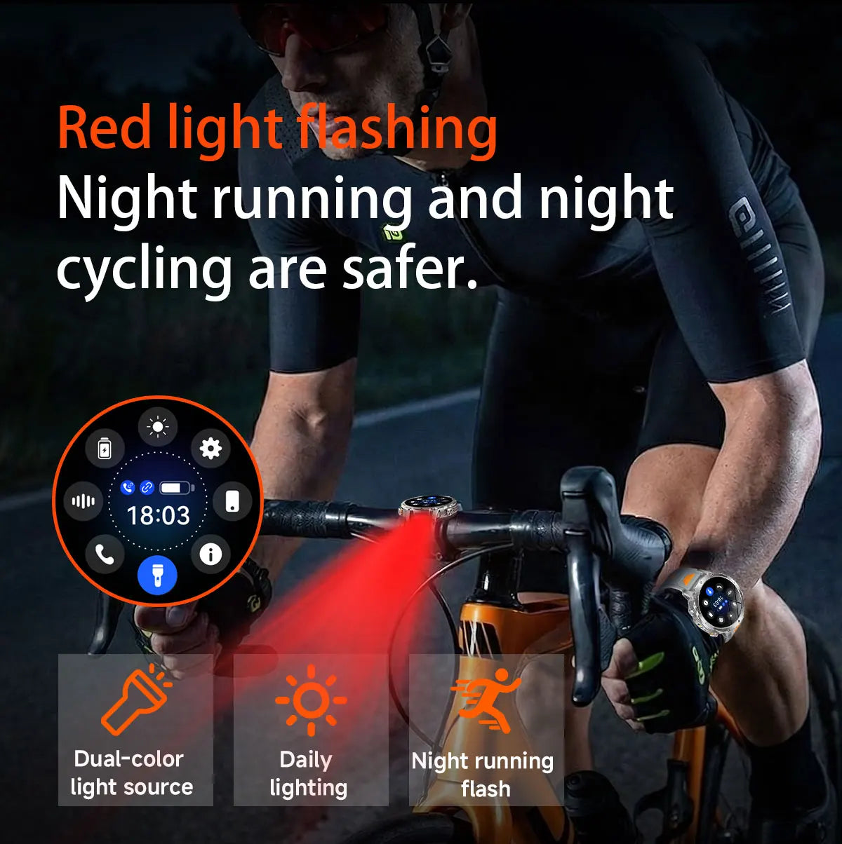 Flttoltn AK106 | Smartwatch Militar 1400mAh | AMOLED 1.7", IP69K, Linterna LED, 100+ Deportes