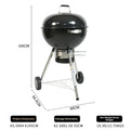 Charcoal BBQ Grill | Wheels & Storage Shelves | Outdoor Cooking