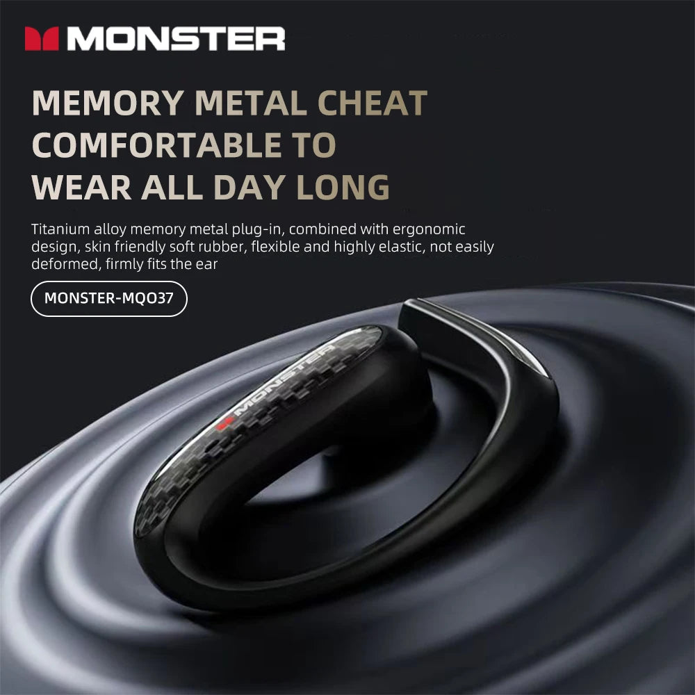 Monster MQO37 - Auriculares Gaming TWS Bluetooth 6.0 | ANC | OWS Ear Hook | HiFi