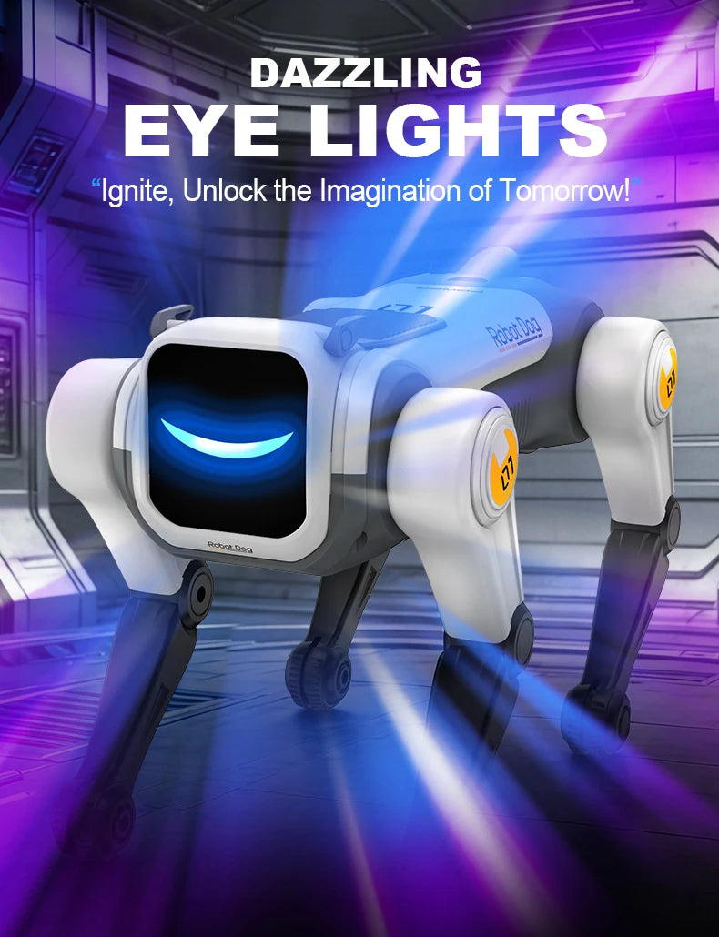 Perro Robot RC Inteligente IA – Control por Voz, Programable, Canta, Baila y Hace Acrobacias