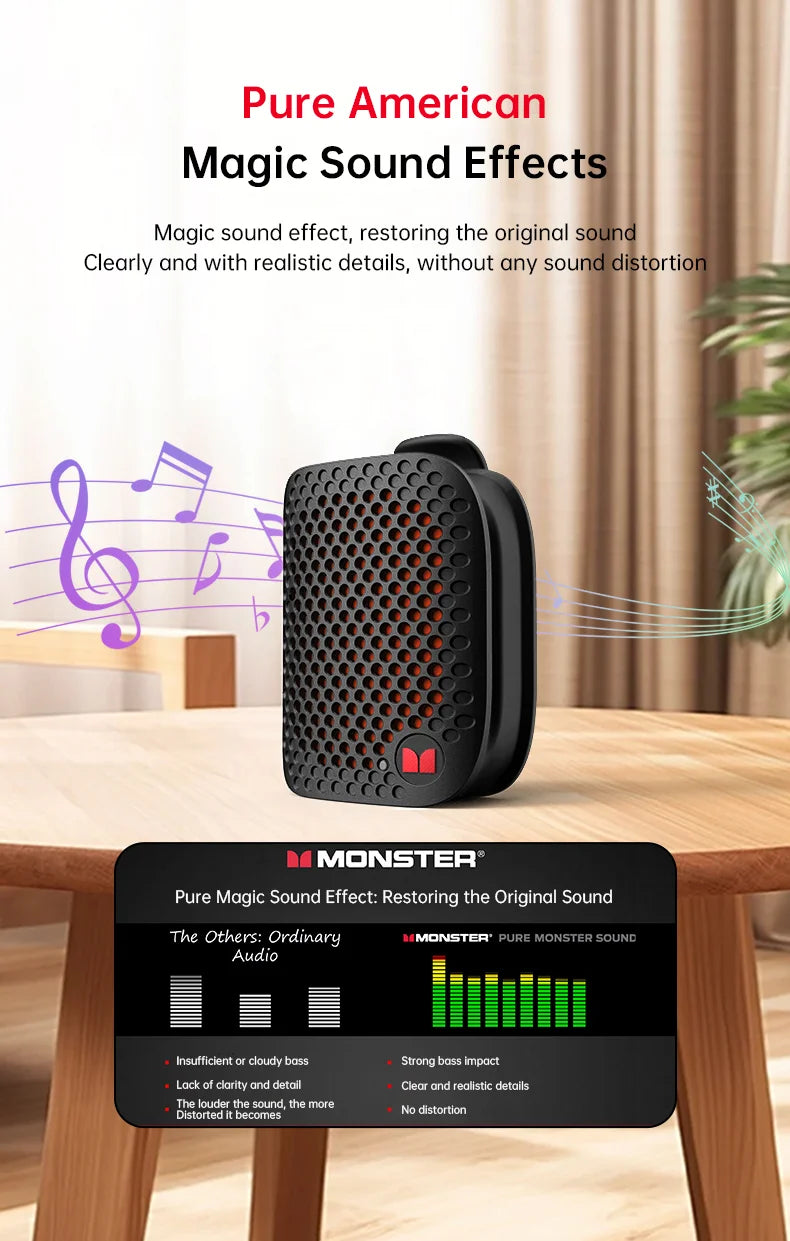 Monster M3 Clip-On Bluetooth Speaker | Portable Audio / Altavoz Bluetooth portátil Monster M3