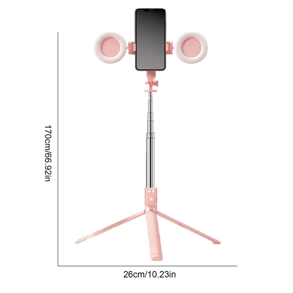 Rondaful Selfie Stick Tripod | Dual Fill Lights, Up to 170 cm | Trípode para Móvil