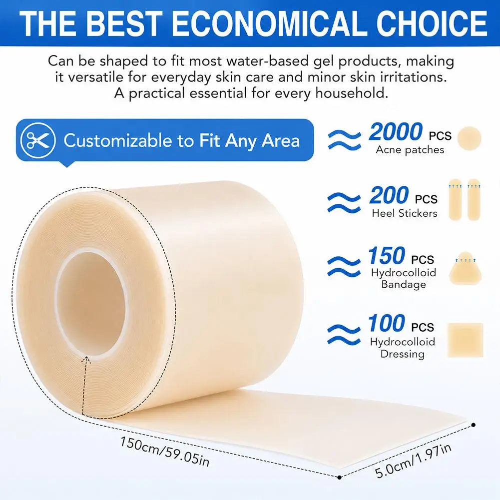 Hydrocolloid Acne Patch Roll | Cut-to-Size Blemish Cover | Rollo para Imperfecciones