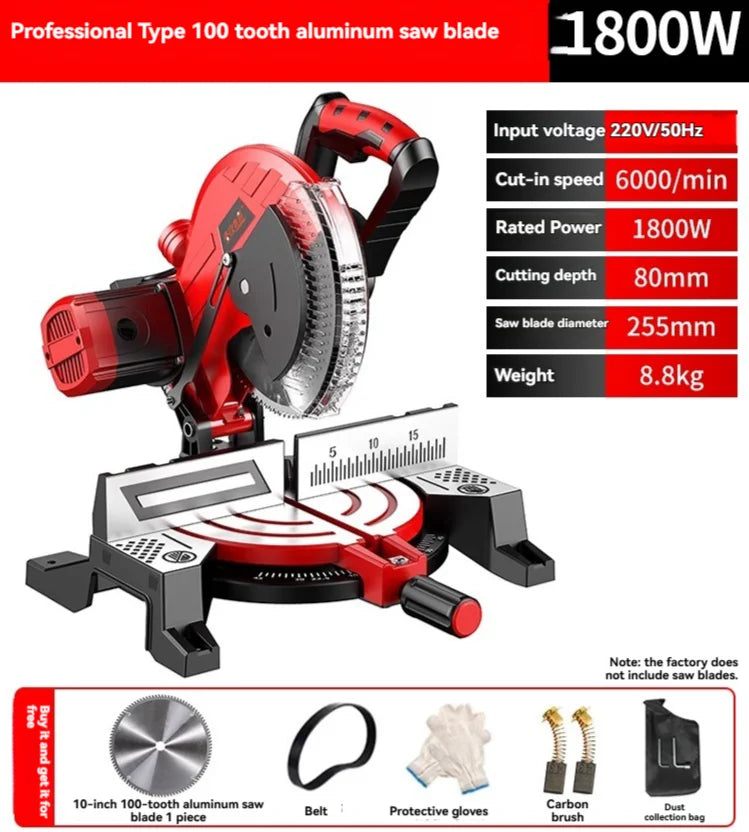 KOTUMY Multifunction Miter Saw | 1500–2200W | 45°