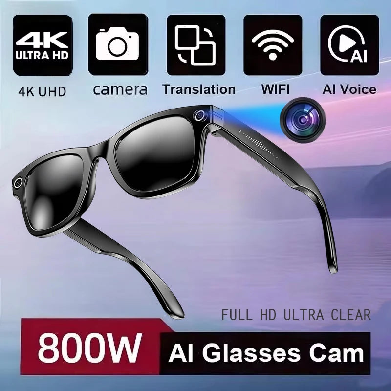 Lentes Inteligentes GUHUAVMI con Cámara IA y ChatGPT | 800W, Doble Lente, Bluetooth 5.3