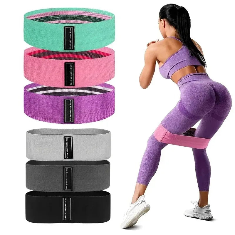 Set 3 Bandas de Resistencia Glúteos | Extra Anchas 8.3cm | 3 Niveles | Yoga Gym Fitness