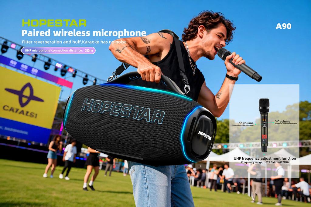 HOPESTAR A90 | Bocina Bluetooth 700W con Micrófono | Karaoke Outdoor IPX6