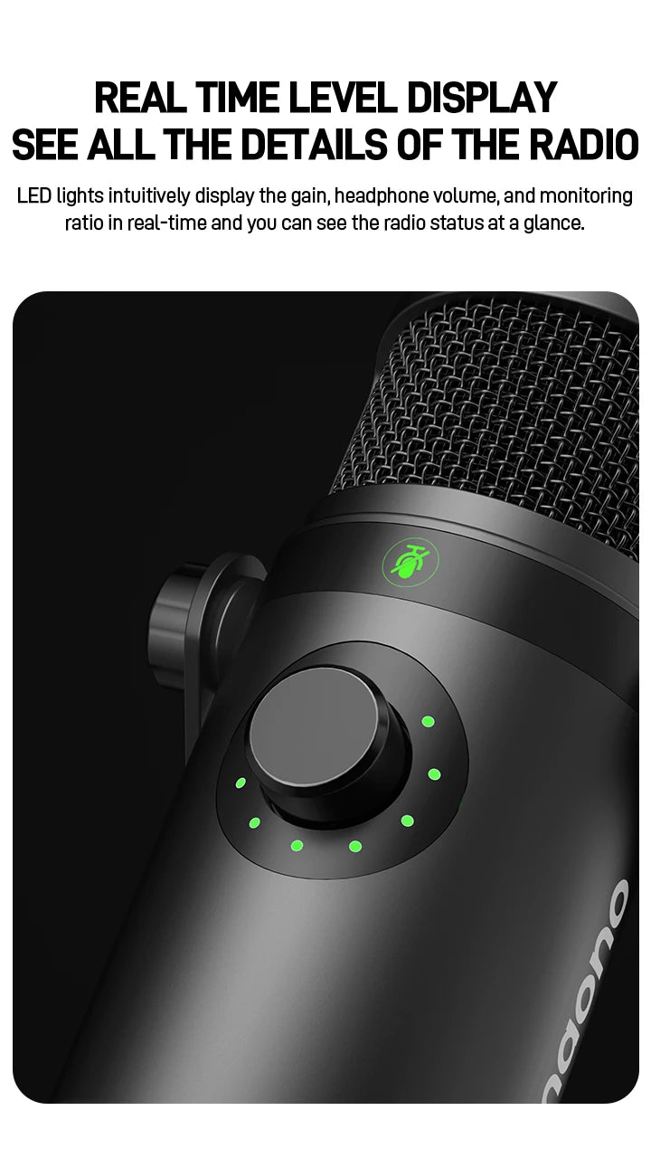 MAONO PD400X USB/XLR Dynamic Microphone | Large Diaphragm | Cardioid | 24-bit | Podcast & Streaming