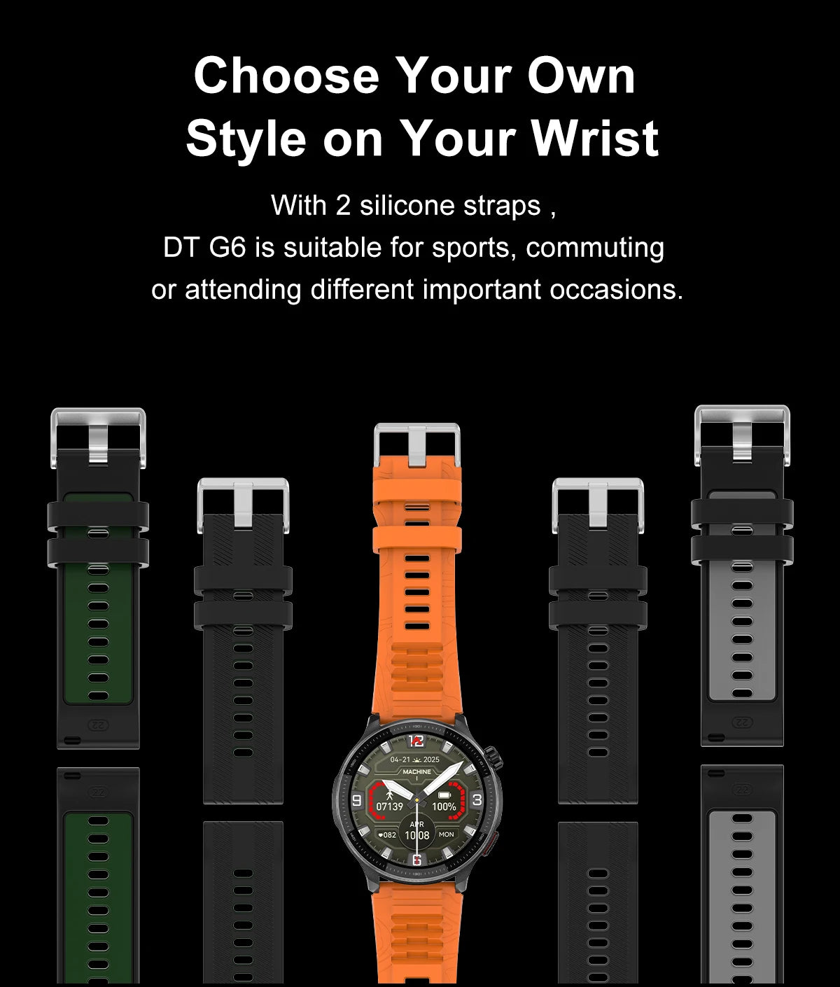 Smartwatch DT G6 2026 | AMOLED 1.43" | GPS + Mapas Offline | 3ATM | 4GB | Outdoor